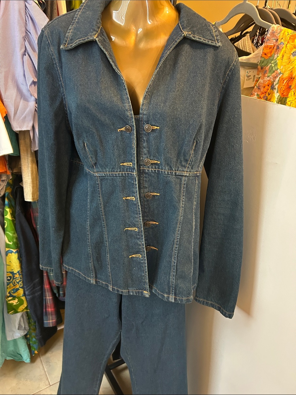 metrostyle Blue Denim Jacket with Contrast Stitching